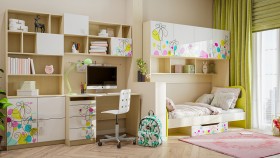 Детская комната Флёр (Белый/корпус Клен) в Чебоксарах - cheboksary.katalogmebeli.com | фото