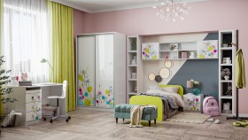 Детская комната Флер (Белый/корпус Выбеленное дерево) в Чебоксарах - cheboksary.katalogmebeli.com | фото