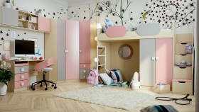 Детская комната Грэйси (Розовый/Серый/корпус Клен) в Чебоксарах - cheboksary.katalogmebeli.com | фото
