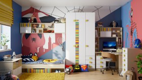 Детская комната Клаксон без машинок (Белый/корпус Клен) в Чебоксарах - cheboksary.katalogmebeli.com | фото