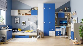 Детская комната Скай (Синий/Белый/корпус Клен) в Чебоксарах - cheboksary.katalogmebeli.com | фото