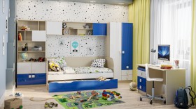 Детская комната Скай Люкс (Синий/Белый/корпус Клен) в Чебоксарах - cheboksary.katalogmebeli.com | фото