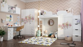 Детская комната Совушки (Белый/корпус Выбеленное дерево) в Чебоксарах - cheboksary.katalogmebeli.com | фото