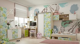 Детская комната Твит (Белый/Зеленый/корпус Клен) в Чебоксарах - cheboksary.katalogmebeli.com | фото