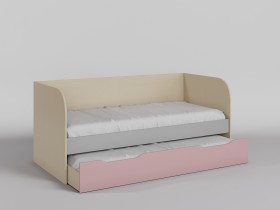 Диван-кровать Грэйси (Розовый/Серый/корпус Клен) в Чебоксарах - cheboksary.katalogmebeli.com | фото