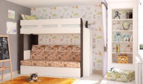 Кровать с диваном 75 Карамель Атлант (Венге Магия /Сосна Карелия/Савана) в Чебоксарах - cheboksary.katalogmebeli.com | фото