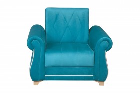 Кресло для отдыха "Порто" (велюр киви бирюза / микровельвет крем) в Чебоксарах - cheboksary.katalogmebeli.com | фото 3