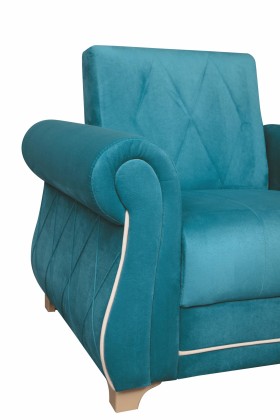 Кресло для отдыха "Порто" (велюр киви бирюза / микровельвет крем) в Чебоксарах - cheboksary.katalogmebeli.com | фото 5