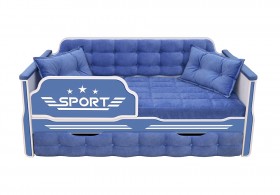 Кровать 170 серии Спорт 1 ящик 85 Синий (подушки) в Чебоксарах - cheboksary.katalogmebeli.com | фото