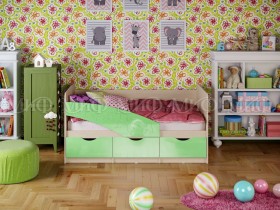Кровать Бабочки 2,0м (Салатовый металлик) в Чебоксарах - cheboksary.katalogmebeli.com | фото 1