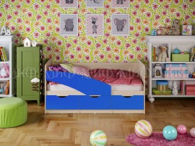 Кровать Бабочки 2,0м (Синий матовый) в Чебоксарах - cheboksary.katalogmebeli.com | фото 1
