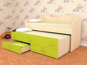 Кровать детская Нимфа двухместная 2.0 Дуб молочный/Лайм в Чебоксарах - cheboksary.katalogmebeli.com | фото