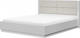 Кровать двойная 1600х2000 Вива (Белый/Белый глянец/Платина) в Чебоксарах - cheboksary.katalogmebeli.com | фото