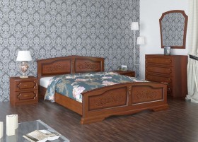 Кровать Елена из массива сосны 1600*2000 Орех в Чебоксарах - cheboksary.katalogmebeli.com | фото