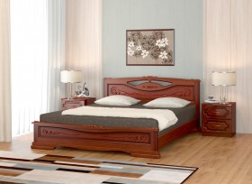 Кровать Карина-7 из массива сосны 1400*2000 Орех в Чебоксарах - cheboksary.katalogmebeli.com | фото