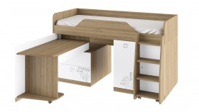 Кровать комбинированная «Оксфорд» (Ривьера/Белый с рисунком) в Чебоксарах - cheboksary.katalogmebeli.com | фото 3