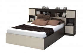 Кровать с прикроватным блоком КР 552 Спальня Basya (венге/белфорт) в Чебоксарах - cheboksary.katalogmebeli.com | фото