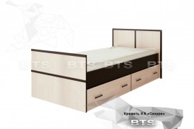 Кровать Сакура с настилом и ящиками 0,9 (Венге/Лоредо) в Чебоксарах - cheboksary.katalogmebeli.com | фото