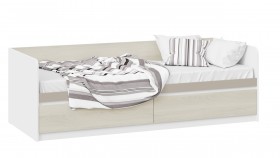 Кровать «Сканди» с 2 ящиками Дуб Гарден/Белый/Глиняный серый в Чебоксарах - cheboksary.katalogmebeli.com | фото