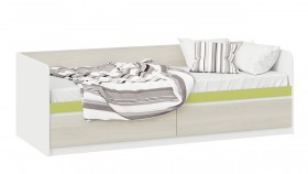 Кровать «Сканди» с 2 ящиками Дуб Гарден/Белый/Зеленый в Чебоксарах - cheboksary.katalogmebeli.com | фото