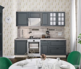 Кухня Регина 24 2,4 м (Серый матовый/Белый) в Чебоксарах - cheboksary.katalogmebeli.com | фото