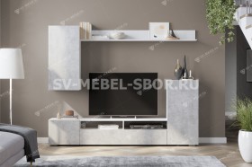 Мебель для гостиной МГС 4 (Белый/Цемент светлый) в Чебоксарах - cheboksary.katalogmebeli.com | фото