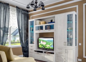 Модульная гостиная Флоренция (Дуб Сонома белый) в Чебоксарах - cheboksary.katalogmebeli.com | фото