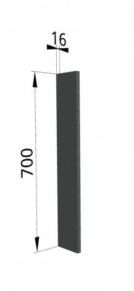 Панель торцевая ПТ 400 Квадро (для шкафа торцевого верхнего) Железо в Чебоксарах - cheboksary.katalogmebeli.com | фото