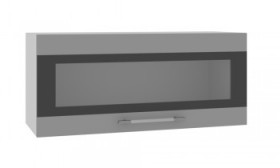 Ройс ПГСФ 800 Шкаф верхний горизонтальный со стеклом с фотопечатью (Графит софт/корпус Серый) в Чебоксарах - cheboksary.katalogmebeli.com | фото