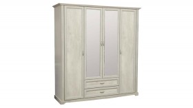 Шкаф для одежды "Сохо" (бетон пайн белый/2 ящика/зеркало) в Чебоксарах - cheboksary.katalogmebeli.com | фото