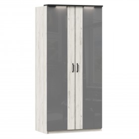 Техно ЛД 678.130.000.007 Шкаф 2-хстворчатый с комбинированными дверями (Дуб Крафт белый/Серый шифер) в Чебоксарах - cheboksary.katalogmebeli.com | фото