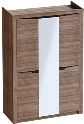 Шкаф трехдверный Соренто Дуб стирлинг/Кофе структурный матовый в Чебоксарах - cheboksary.katalogmebeli.com | фото