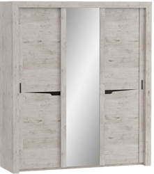 Шкаф трехдверный Соренто с раздвижными дверями Дуб бонифаций/Кофе структурный матовый в Чебоксарах - cheboksary.katalogmebeli.com | фото