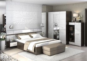 Спальня Вегас (Венге/Белый глянец) в Чебоксарах - cheboksary.katalogmebeli.com | фото