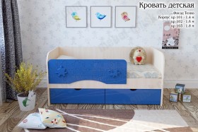 Техно Кровать детская 2 ящика 1.8 Синий глянец в Чебоксарах - cheboksary.katalogmebeli.com | фото